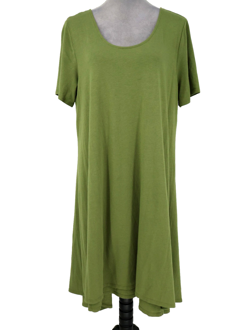 Soft Surroundings Dress Womens XL Green Pima Cotton Stretch Knit T-shirt Coastal